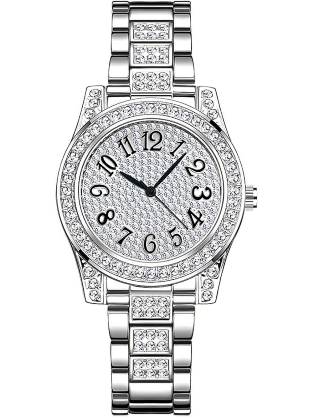 Luxury Gold Women's Watch - Diamond Bracelet, Easy Read, Waterproof, Stainless